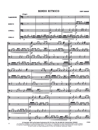 Rondo Ritmico - Gert Bomhof - Partition - Ensemble de percussions